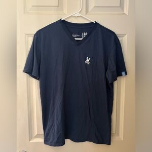 Psycho Bunny Men’s Cotton Blend Tee in Navy, Size M